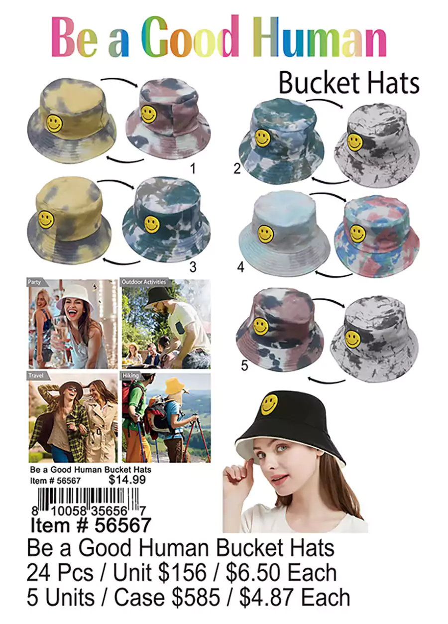 Be A Good Human Reversible Bucket Hats